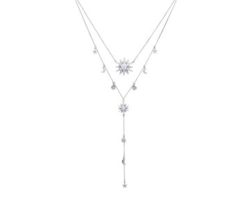 Y-Halskette Stern rhodiniert